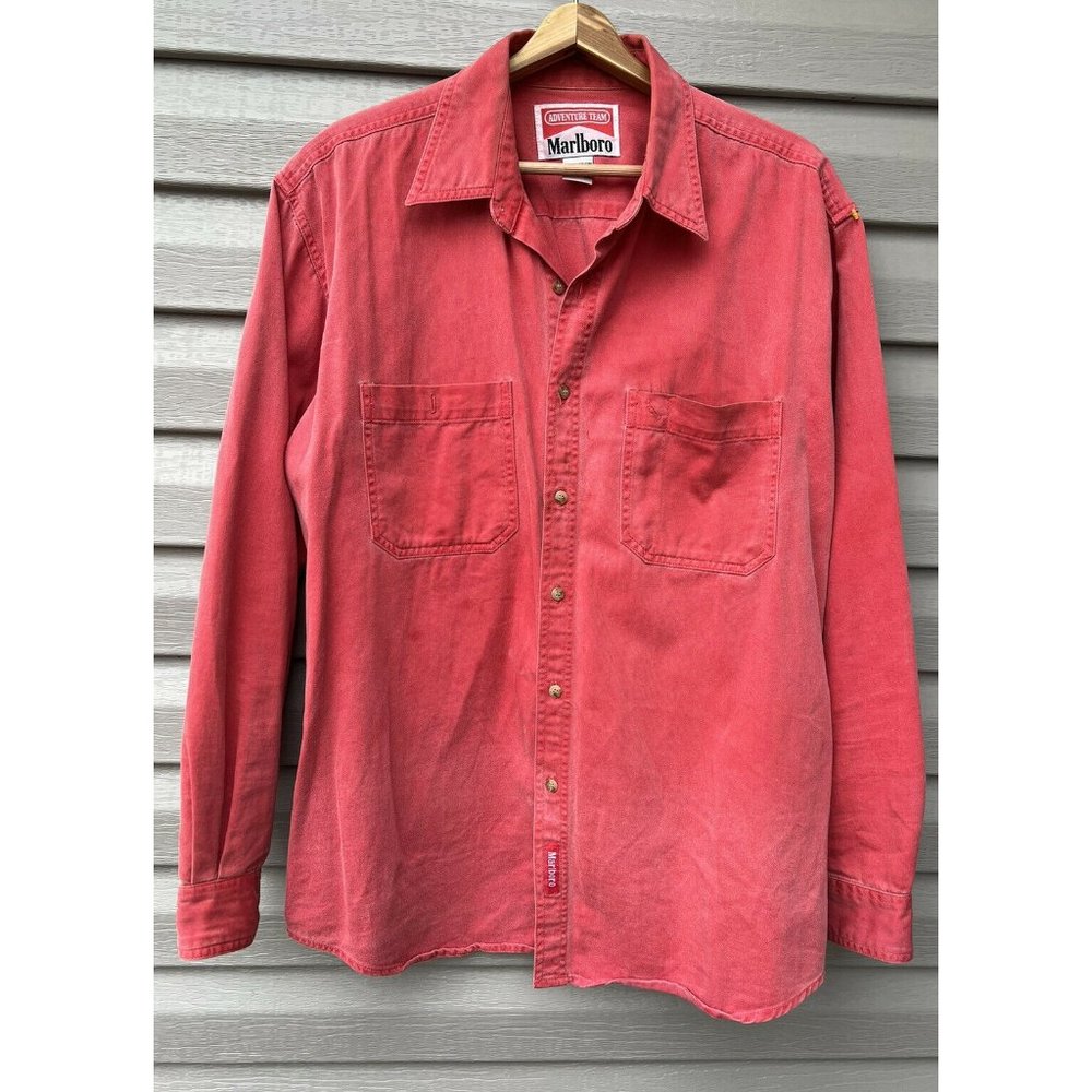 Vintage Marlboro Adventure Team Button Front Pockets USA Men's Large